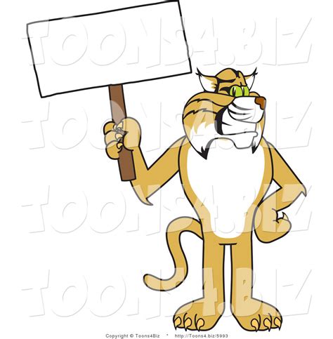 bobcat holding sign